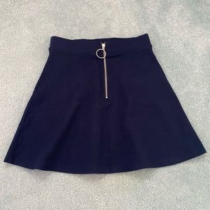Navy flared mini skirt